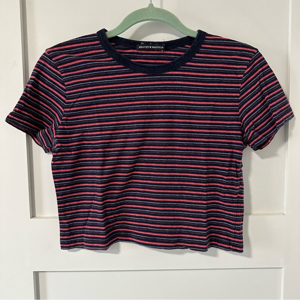 Brandy Melville Striped Cropped Tee